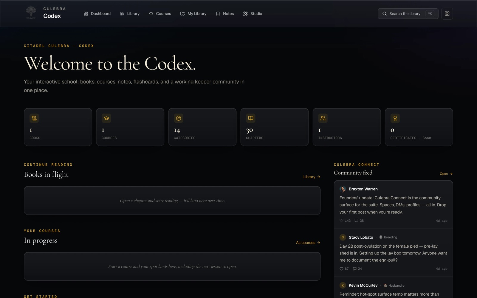 The Culebra Codex library open on a desktop screen