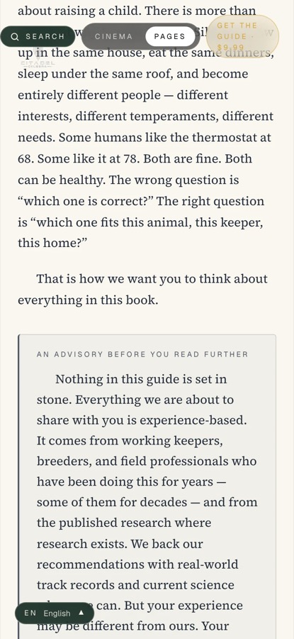 A book open in the Codex reader on a phone